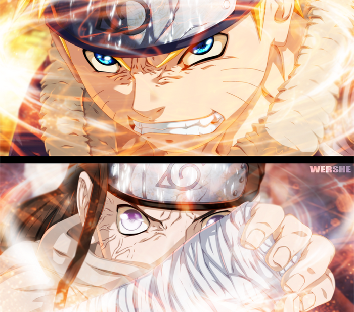 Naruto Uzumaki and Neji Hyuga from Naruto