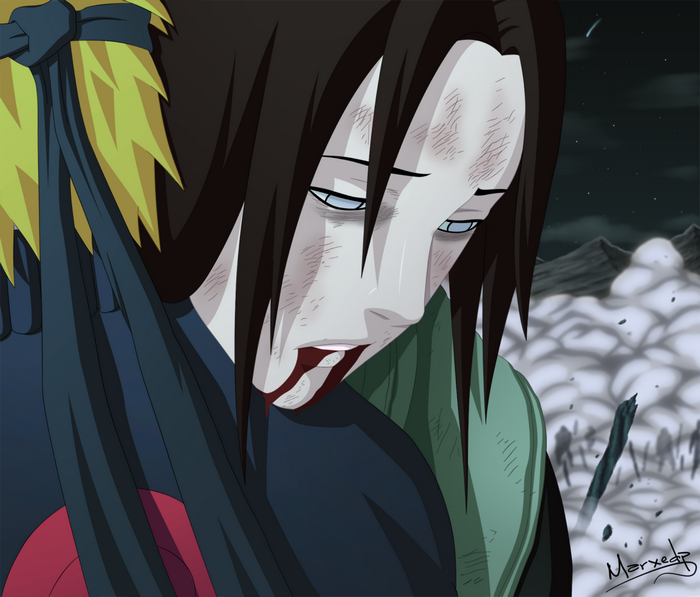 Neji Hyuga from Naruto bleeding