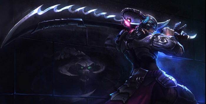 Master Yi from League of Legends with a monster