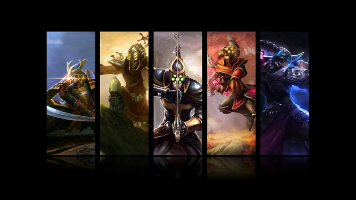 Five warriors from League of Legends