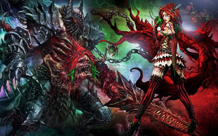 Red Riding Hood and a monstrous knight