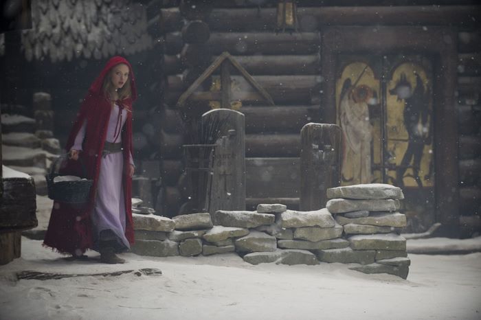 Red Riding Hood in a snowy village