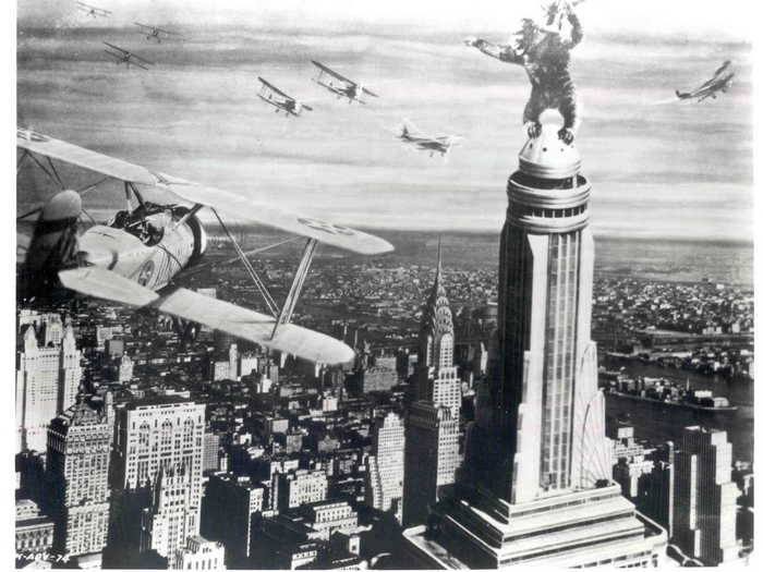King Kong on Empire State Building with Biplanes