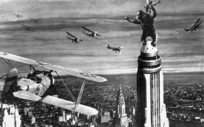 King Kong on Empire State Building with Biplanes