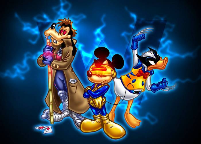 Goofy, Mickey Mouse, and Donald Duck as Marvel characters
