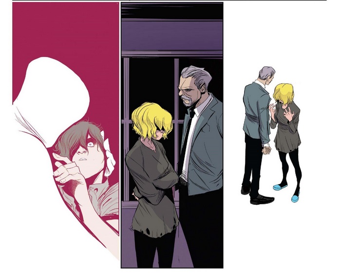 Gwen Stacy in comic panels