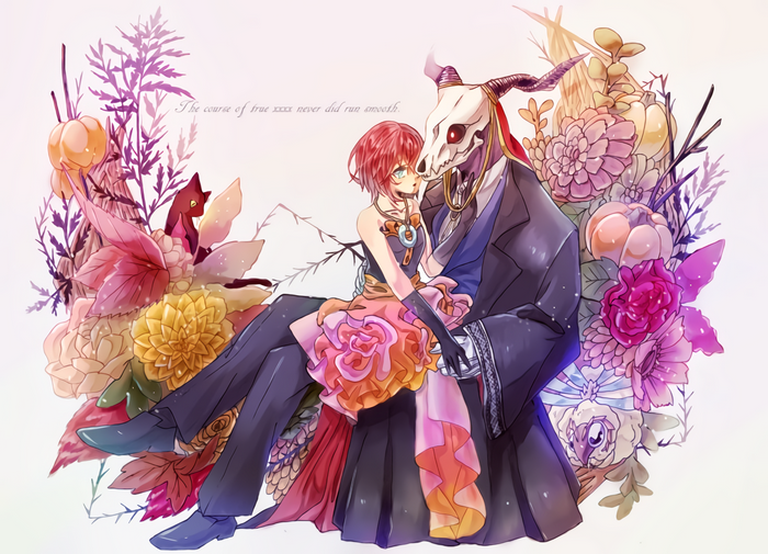Chise Hatori and Elias Ainsworth with flowers