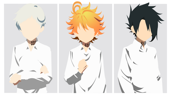 Minimalist Emma The Promised Neverland Trio Art