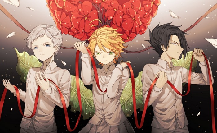 Emma, Norman, and Ray from The Promised Neverland