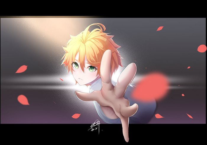 Emma from The Promised Neverland reaching out