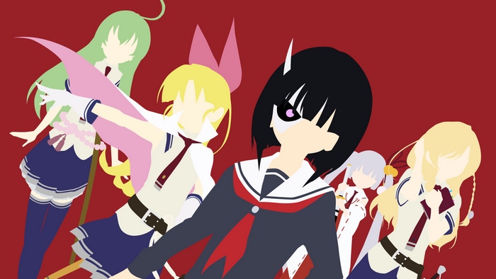 Rin Onigawara and friends from Akuma no Riddle