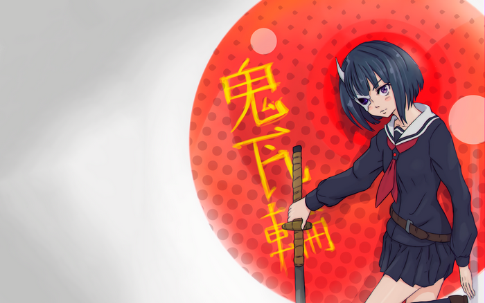 Rin Onigawara with Katana