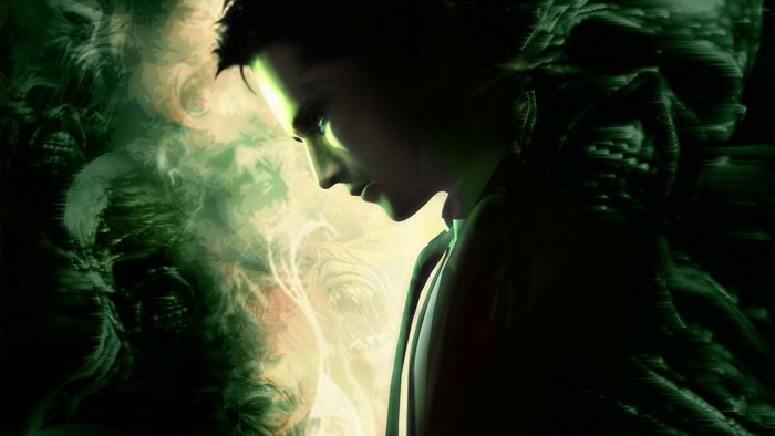 John Constantine in a dark, surreal environment