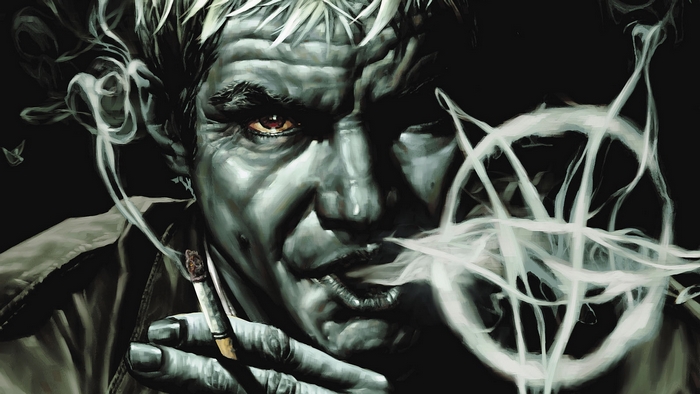 John Constantine smoking a cigarette