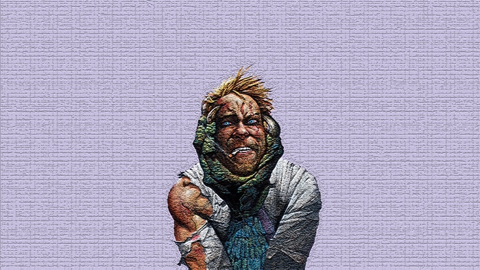 John Constantine with hands on his head