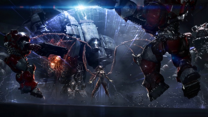 Sarah Kerrigan in battle with mechs