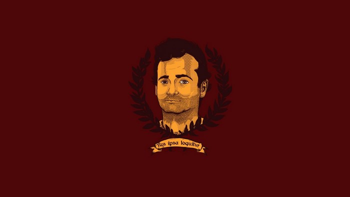 Bill Murray with Laurel Wreath and Banner