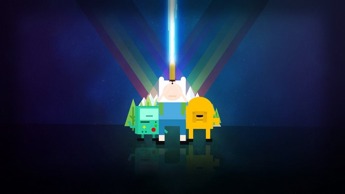 Finn, Jake, and BMO from Adventure Time