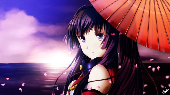 Yamato from Kancolle with umbrella