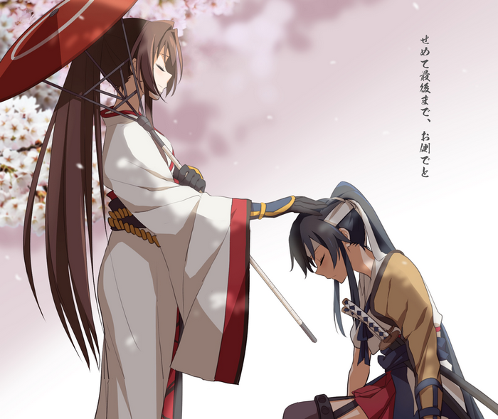 Yamato from Kancolle with a younger girl