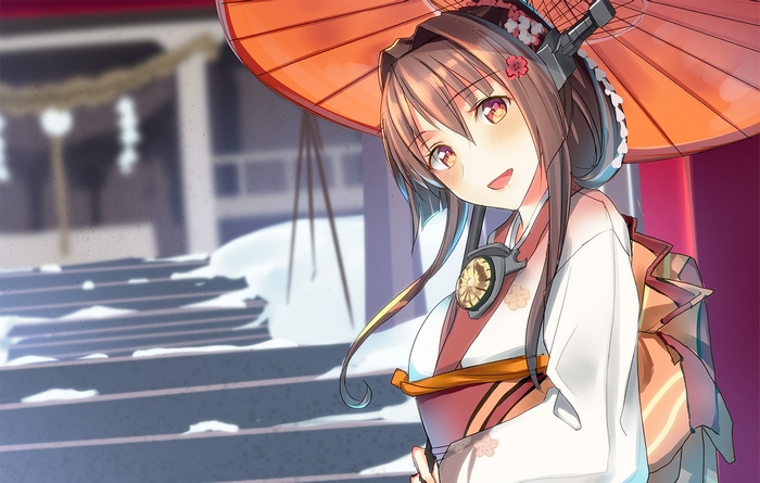 Yamato from Kancolle with umbrella