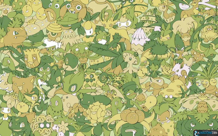 Pokemon Grass-type Pokemon collage