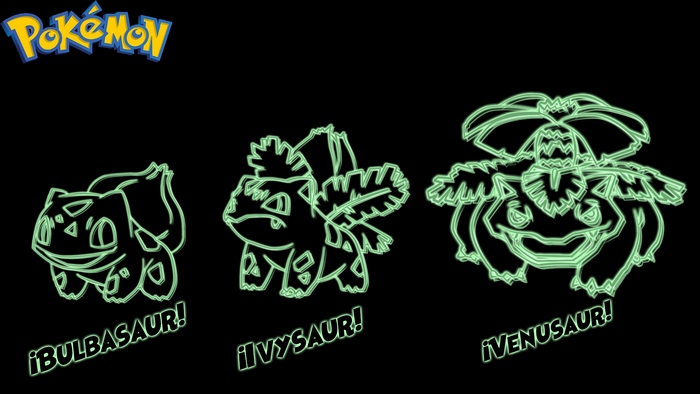 Bulbasaur, Ivysaur, and Venusaur from Pokémon