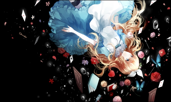 Alice from Alice in Wonderland falling