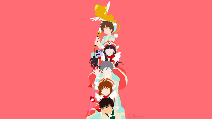 Sakura Card Captor characters in minimalist style