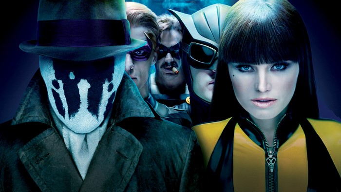 Watchmen characters Rorschach, Silk Spectre, Nite Owl, Dr. Manhattan, The Comedian