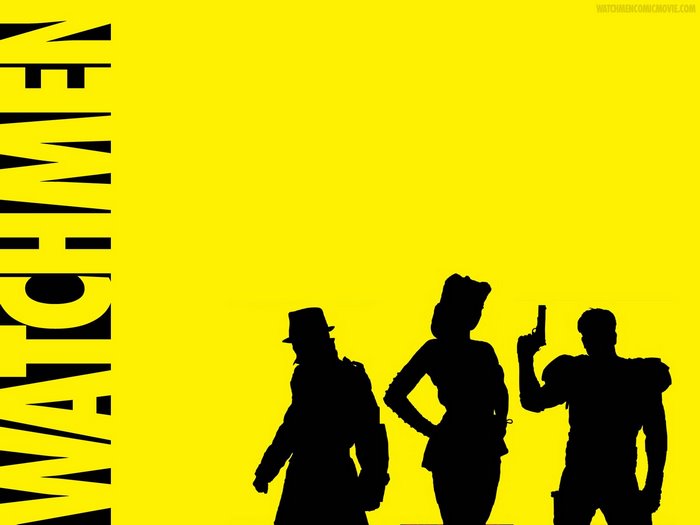 Watchmen movie poster with silhouettes