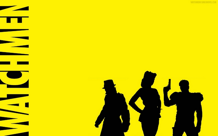 Watchmen movie poster with silhouettes