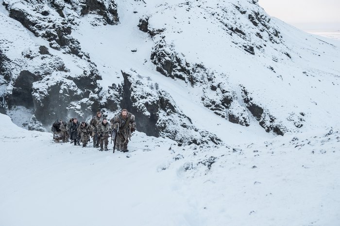 Gendry and companions in snowy mountains