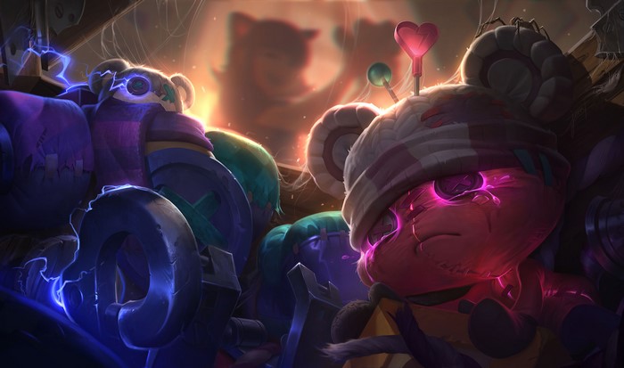Amumu from League of Legends with other dolls