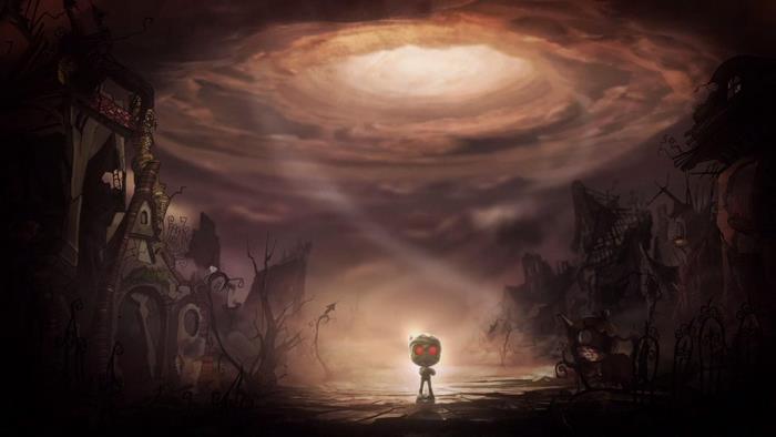 Amumu from League of Legends in a desolate landscape