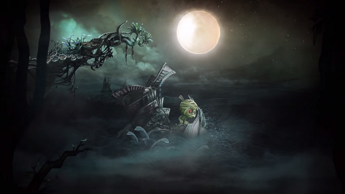 Amumu from League of Legends in a dark forest