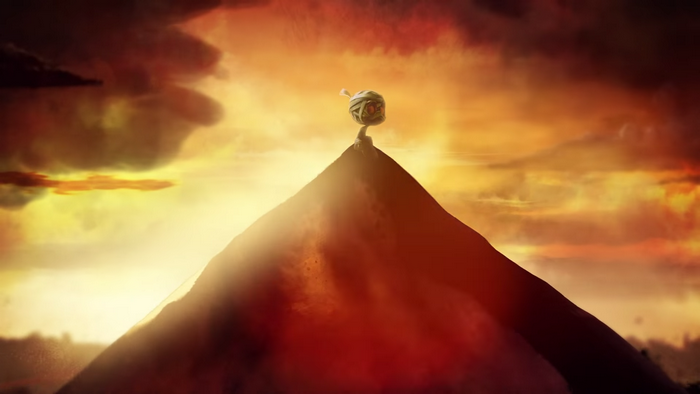 Amumu from League of Legends on a mountain peak