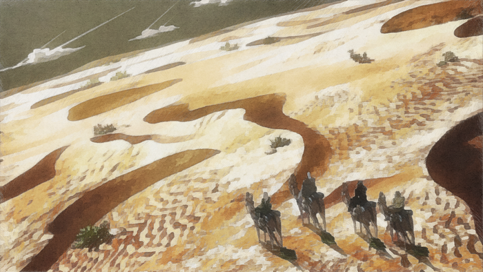 Caravan in the desert
