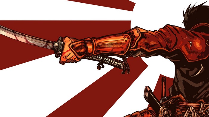 Toyohisa Shimazu with bloody katana