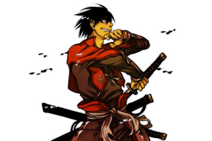 Toyohisa Shimazu with two katanas