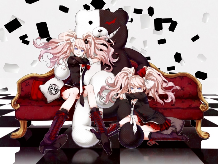 Junko Enoshima and Monokuma from Danganronpa