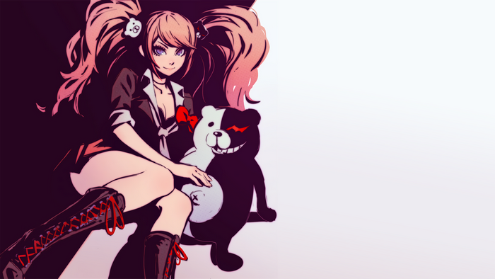 Junko Enoshima from Danganronpa with Monokuma