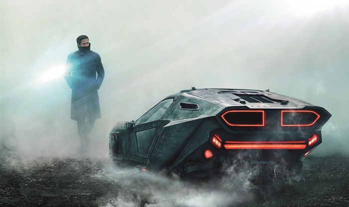 Officer K from Blade Runner 2049 with Spinner