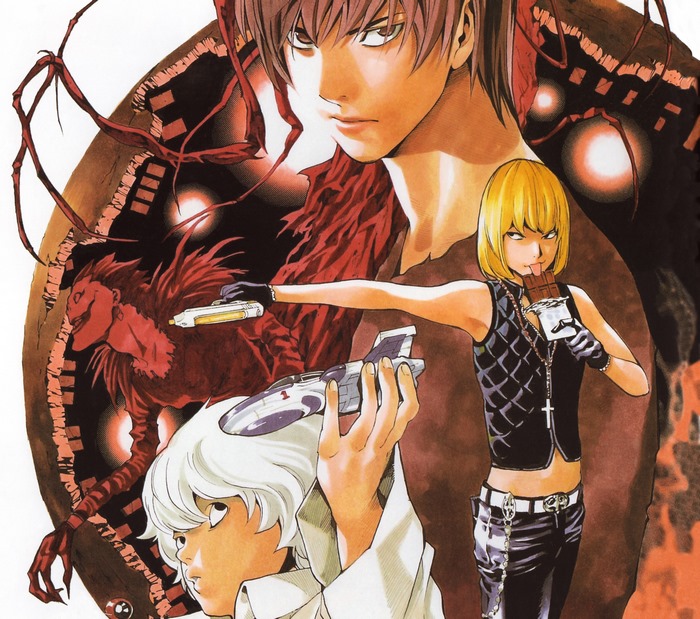 Light Yagami, Misa Amane, Near, and Ryuk from Death Note