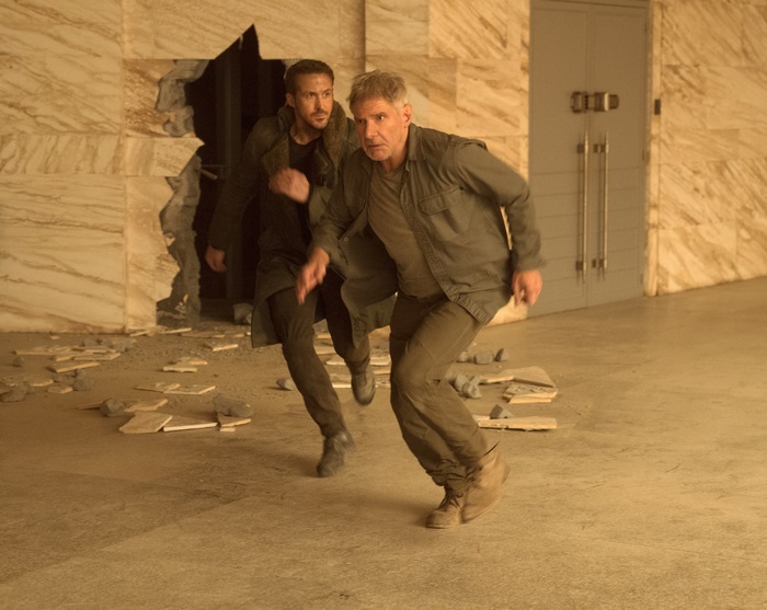 Officer K and Deckard from Blade Runner 2049