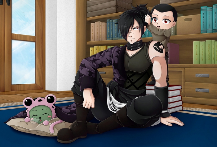 Rogue Cheney with a child and a frog creature