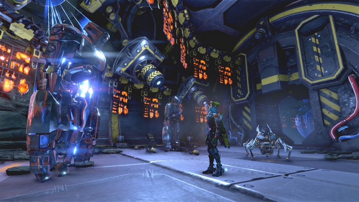 Joule Adams in a futuristic industrial setting