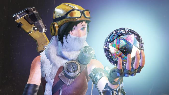 Joule Adams holding a crystal