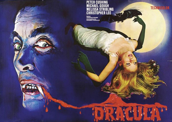 Dracula Movie Poster with Peter Cushing and Christopher Lee