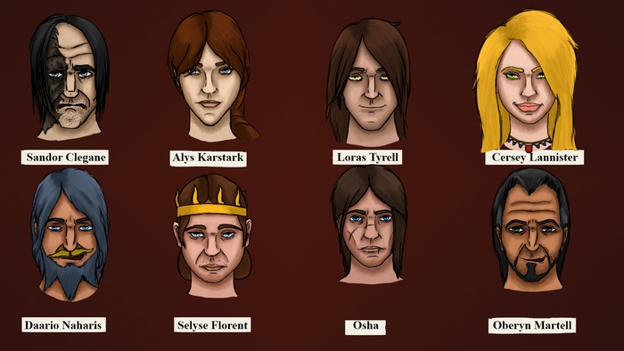 Game of Thrones characters portraits